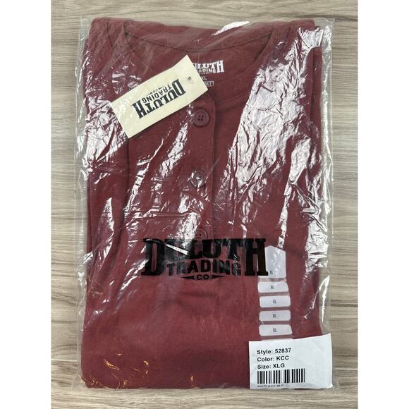 Duluth Trading Co. Women’s Longtail T Long Sleeve Henley Rust‎ Red XL - Picture 6 of 6